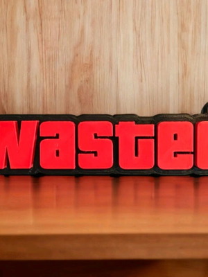 Grand Theft Auto Wasted 3D Print Logo καινούργιο