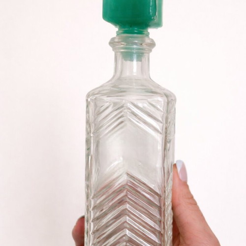 Glass decorative bottle 200ml like new with stopper