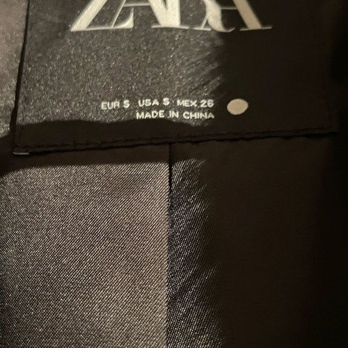 Zara black long faux fur coat new, size small