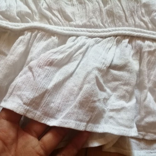 Zara women's boho white crop top XS