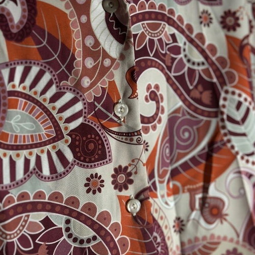 Unalome Floral Short-Sleeve Shirt like new, orange, XXL