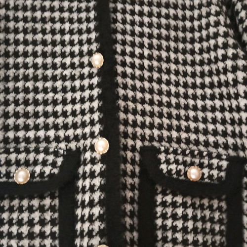 Wool houndstooth cardigan thick warm new