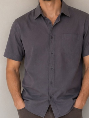 Men's short-sleeve shirt XL like new, gray