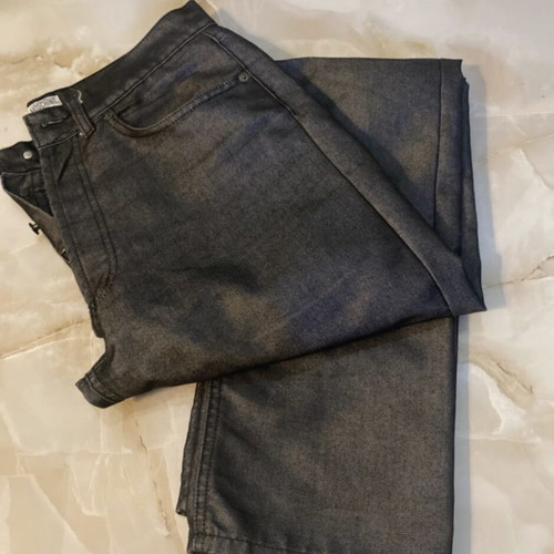 Moschino Jeans men's vintage pants 1990s, size 33, button fly, dark grey black