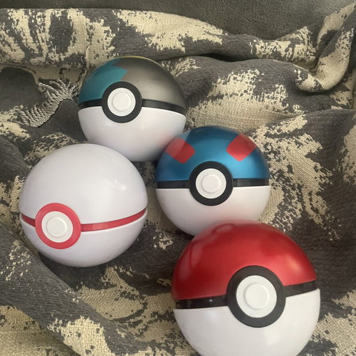 Pokeballs collection with Pokemon cards