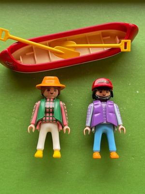 Playmobil canoe with rowers like new set