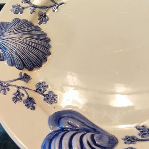 3EFFE Italian ceramic serving platter with sea motifs, like new