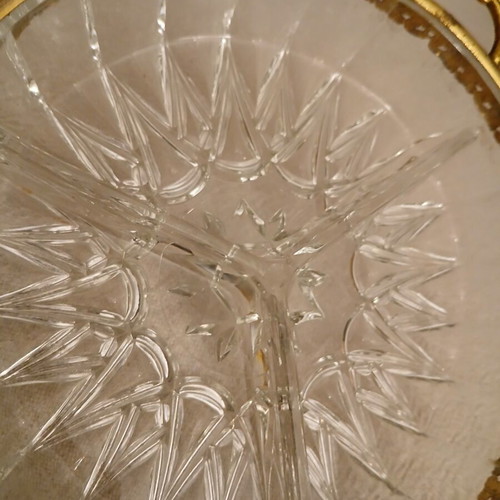 Vintage ornevier glass platter with 3 compartments