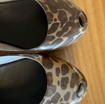 Melissa Ultragirl ballet flats used, beige leopard transparent pvc