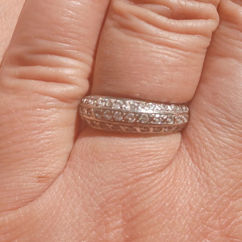 White gold 585 ring with zirconia, 17 mm, 3.5 grams