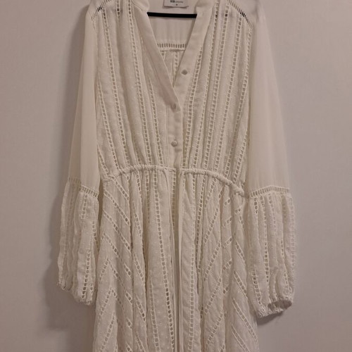 BSB Summer White Dress with Belt, New, Size 38