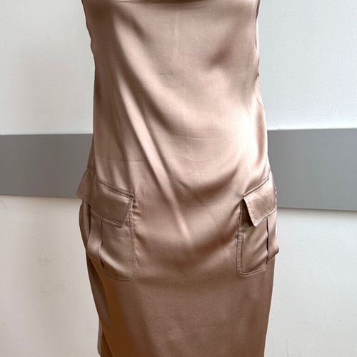 Fabiana Filippi silky dress, beige, size L