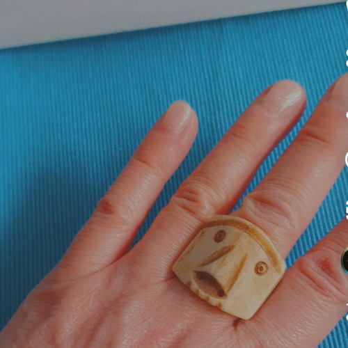 Talisman ring made of bone size 18 like new
