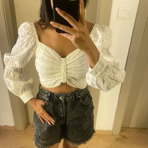 Nanadoo Broderie Top size S new, white cotton