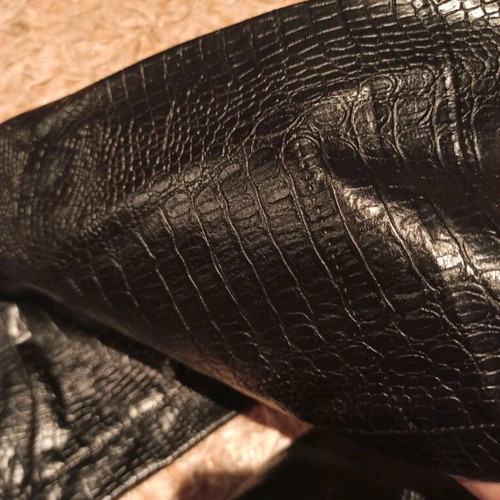 Toi & Moi Croco trousers with leather effect, ankle length, like new, black, size XS