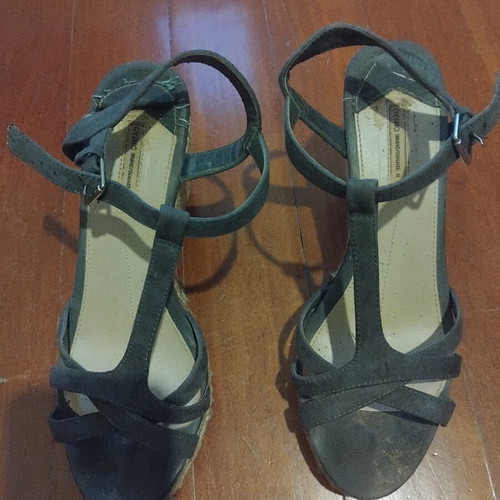 Oysho platform sandals size 38, like new, grey