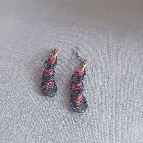 Handmade earrings new in purple shade