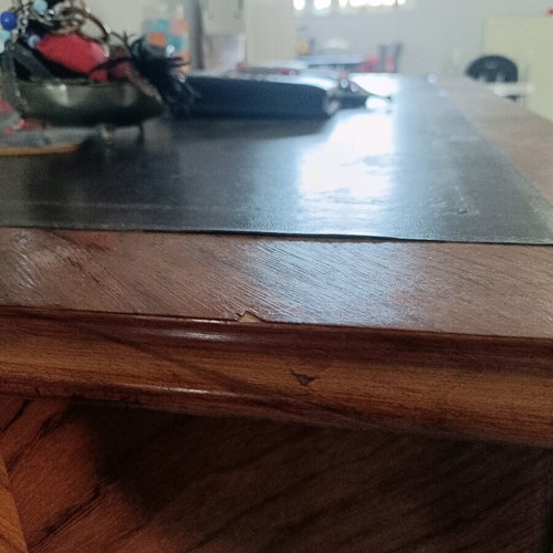 Antique desk used with leather top