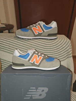 New Balance 574 αθλητικά καινούργια, πολύχρωμα πράσινα με μπλε και πορτοκαλί