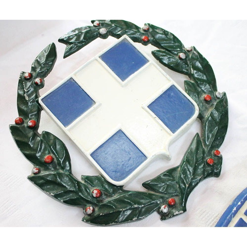 Greek Police Emblem 1975 like new, painted aluminum