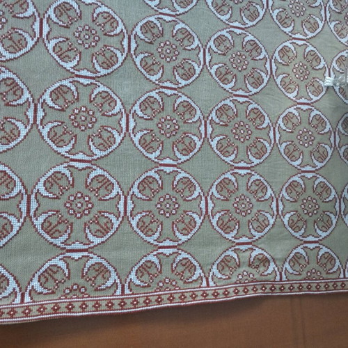 Set of 3 Handmade Embroideries Byzantine Rosette on Khaki Canvas like new
