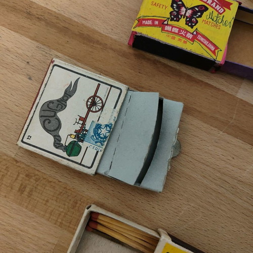 Vintage matchboxes used, pack