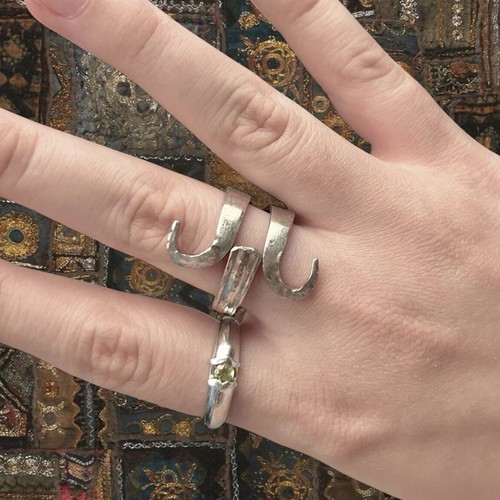 Handcrafted ring made from repurposed silverware, refurbished, size 9 US