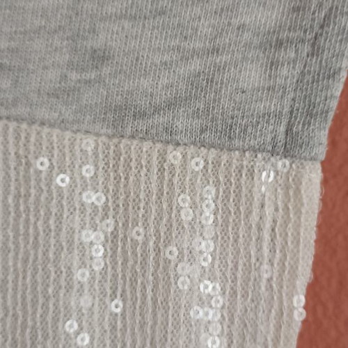 Deha women's set with blouse and leggings like new, gray with sequins