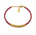 Rhodochrosite Beads Bracelet, Adjustable Size