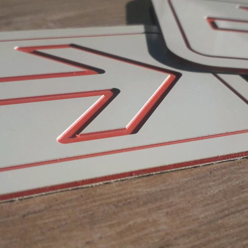 Direction signs used, straight arrow, 10x10 cm