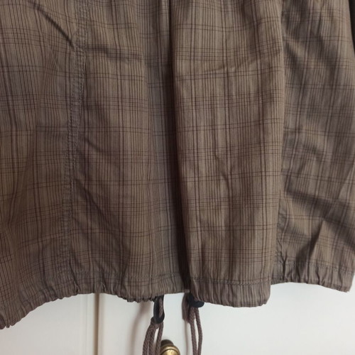 Mango lightweight jacket Large with hood and check pattern like new