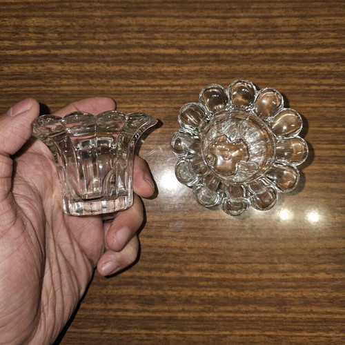 Vintage glass candleholders like new from Italy