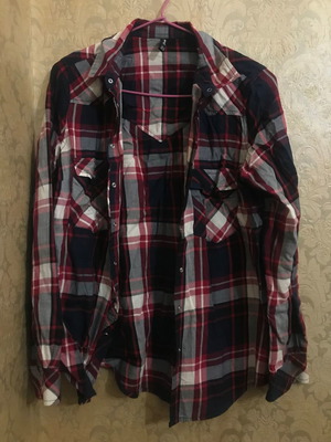 Stradivarius women's checked shirt used, medium size, retro