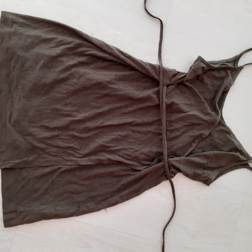 H&M dress used, khaki, medium size with waist cord