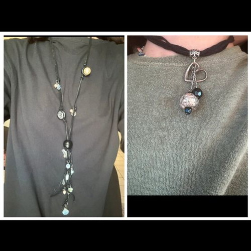 Necklace set like new, black and silver