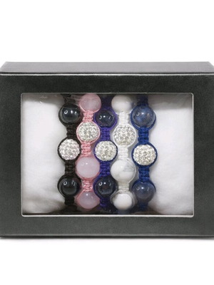 Set of 5 macrame bracelets with natural stones in sealed box new