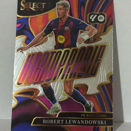 Panini Select La Liga 2025-26 Unstoppable Robert Lewandowski FC Barcelona card like new
