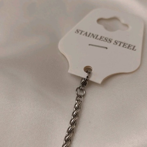 Steel twisted hand chain new, silver color