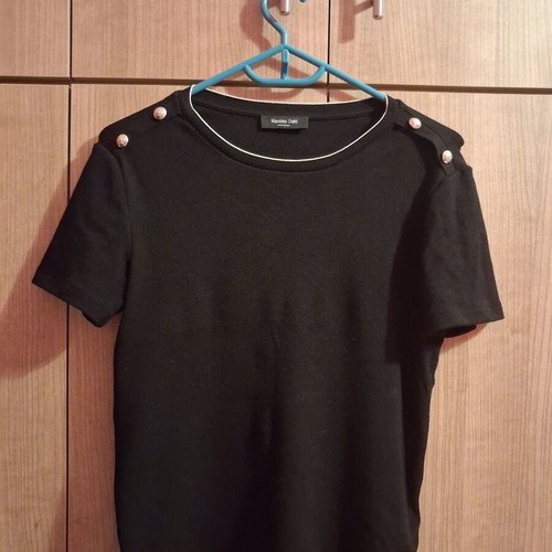 Massimo Dutti women's short-sleeve blouse like new, black, medium