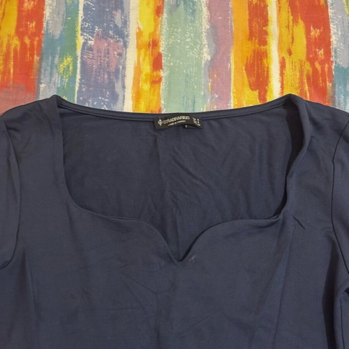 Stradivarius blue bodysuit with heart neckline, like new, size S
