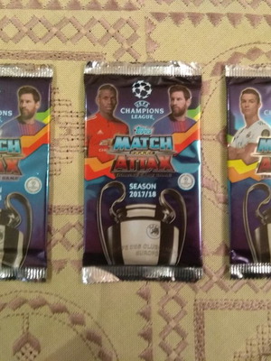 Сфеарисани пакети Match Attax 2017-2018, комплект от 3, нови