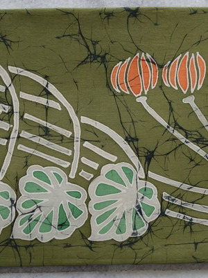 Batik painting used, modern, silk 38x28 cm