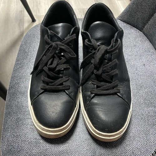 Crime leather men's sneakers used, size 43, black