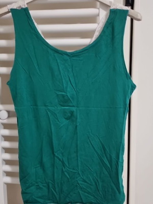 Summer blouse with lace back used, green, sizes S to M