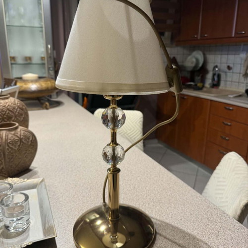 Table lamp gold with Swarovski crystal balls used