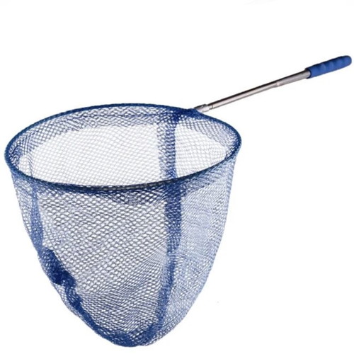 Folding metal fishing net blue 37-85 cm