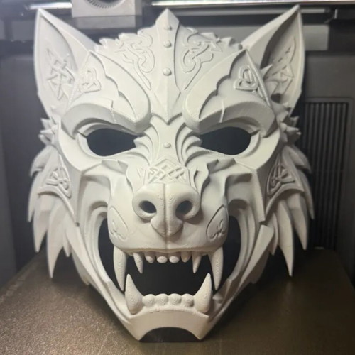 Norse Wolf Mask 3D Printed Viking Mythology