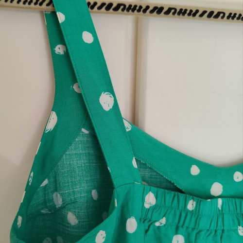 Grace & Mila green polka dot crop top large like new