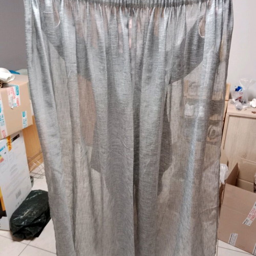 Gray short curtains like new, set of 4 pieces