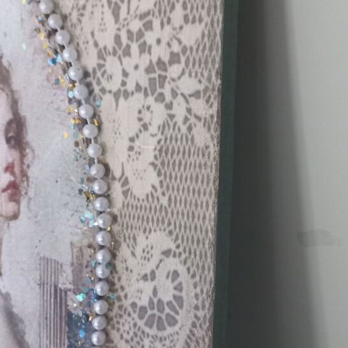 Decorative handmade decoupage painting on MDF, 30x40 cm